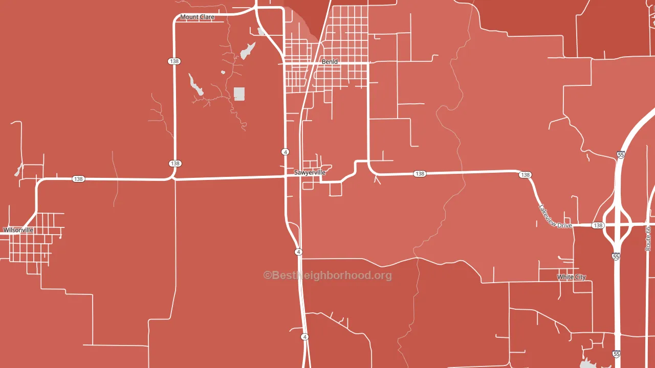 Sawyerville, IL block-group political-lean map