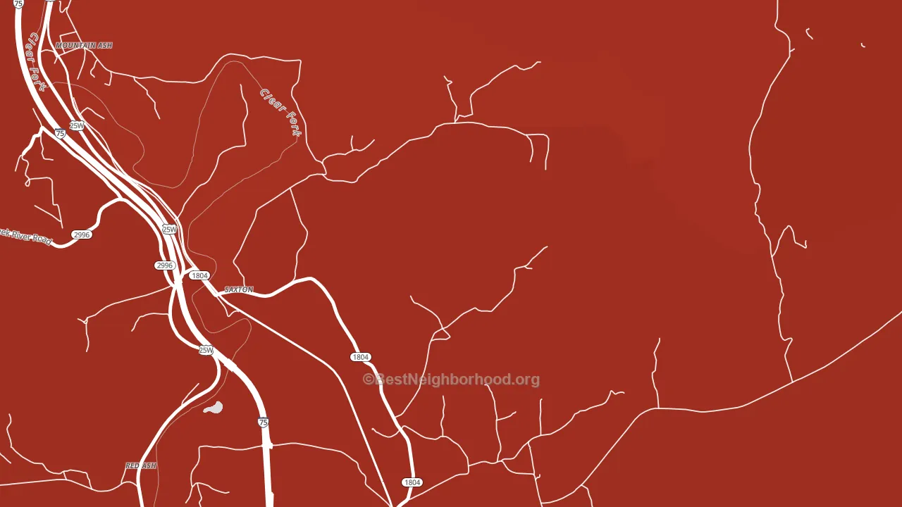 Saxton, KY block-group political-lean map