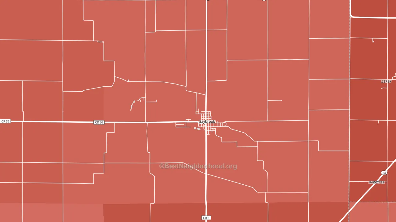 Saybrook, IL block-group political-lean map