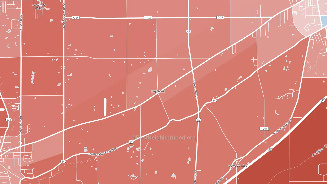 Saybrook, OH block-group political-lean map