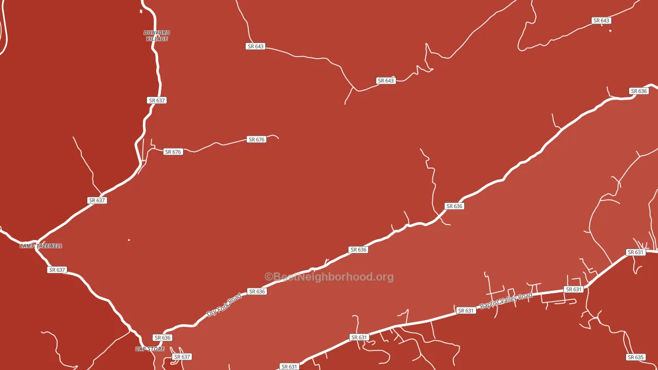 Sayersville, VA block-group political-lean map