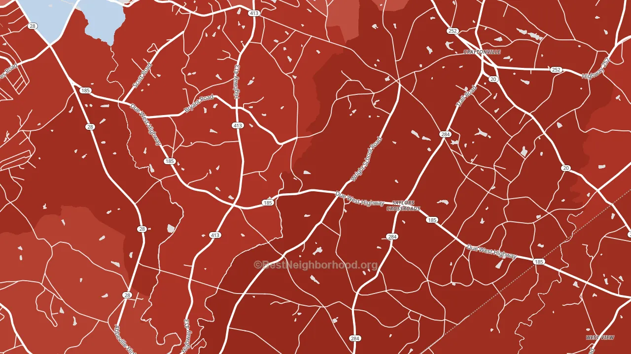 Saylors Crossroads, SC block-group political-lean map