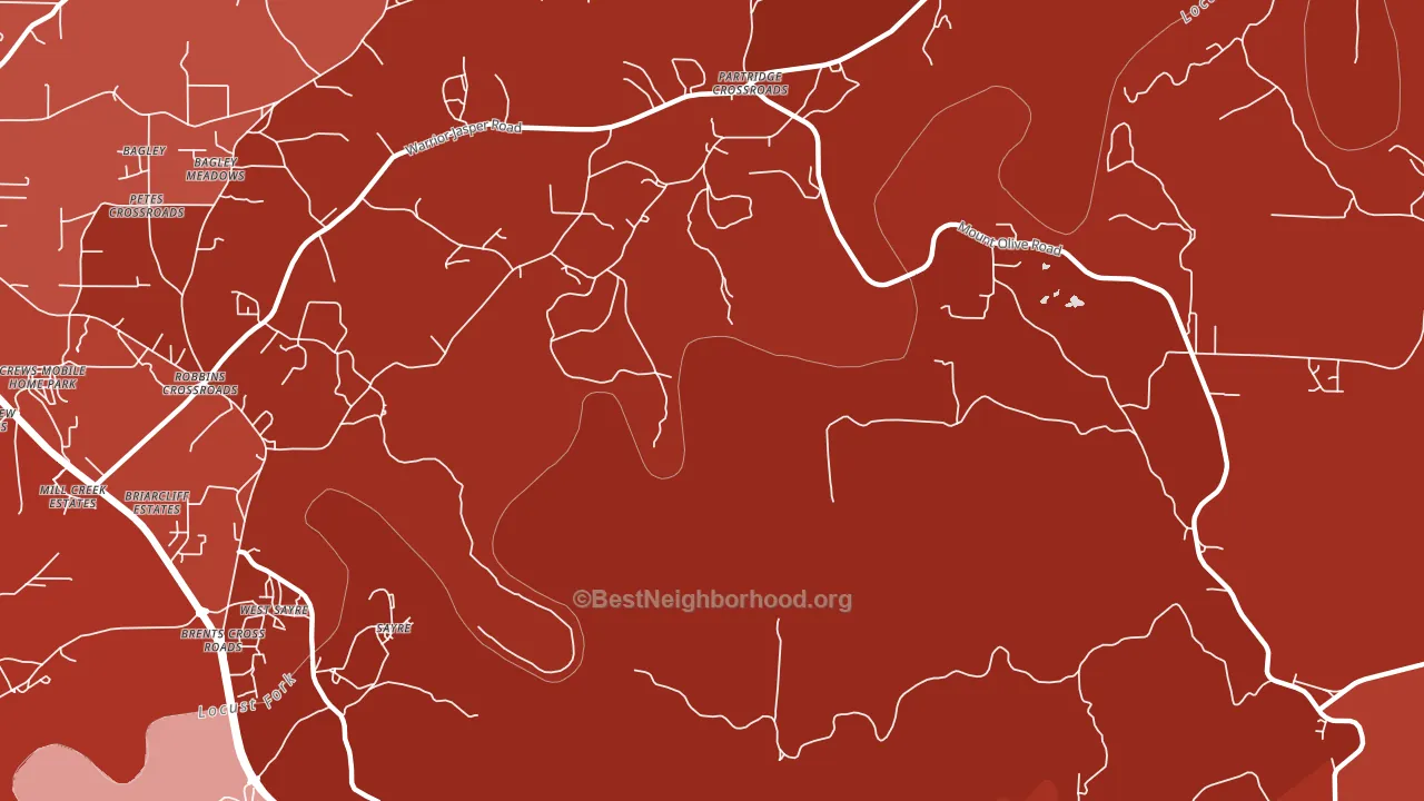 Sayre, AL block-group political-lean map