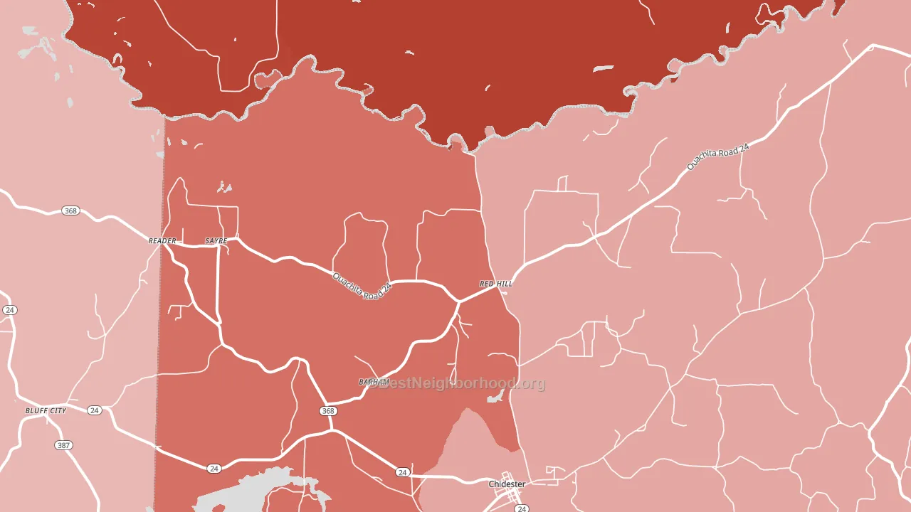 Sayre, AR block-group political-lean map