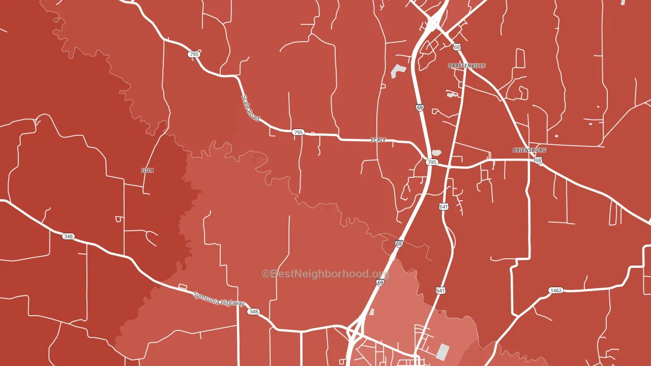 Scale, KY block-group political-lean map