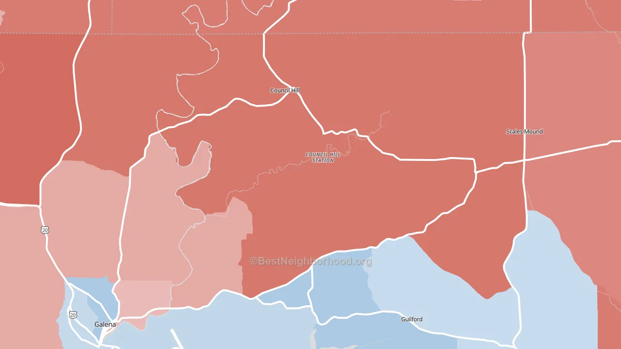 Scales Mound, IL block-group political-lean map