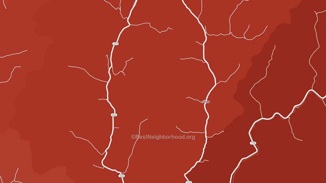 Scalf, KY block-group political-lean map