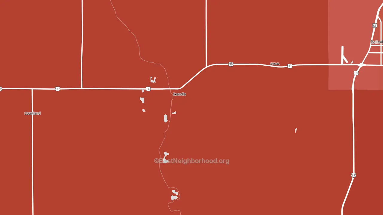 Scandia, KS block-group political-lean map