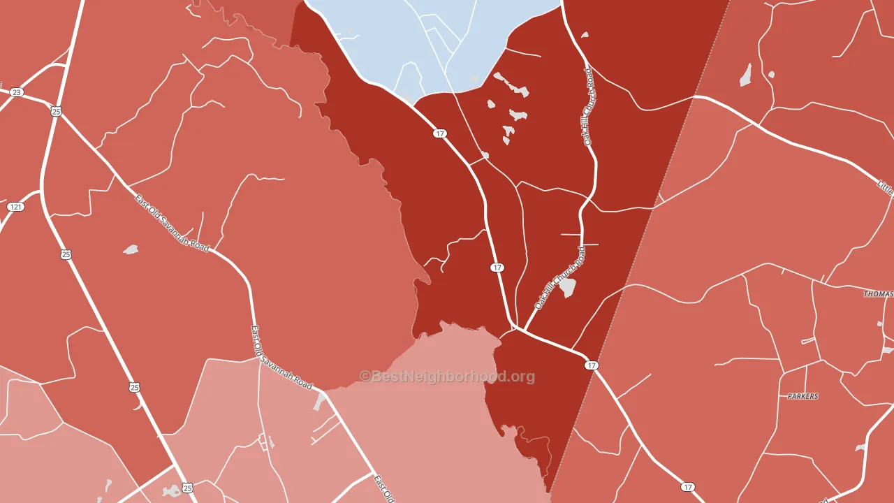 Scarboro, GA block-group political-lean map