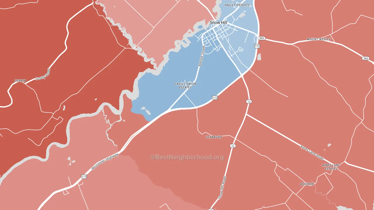 Scarboro, MD block-group political-lean map