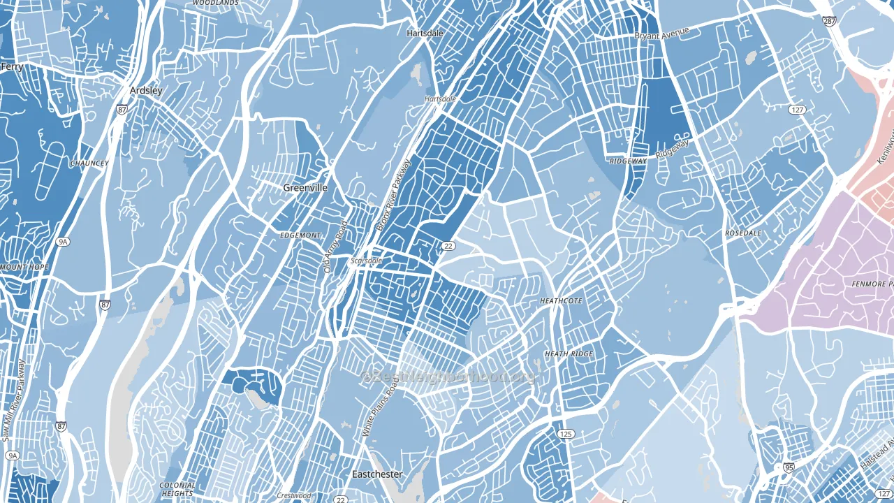 Scarsdale, NY block-group political-lean map