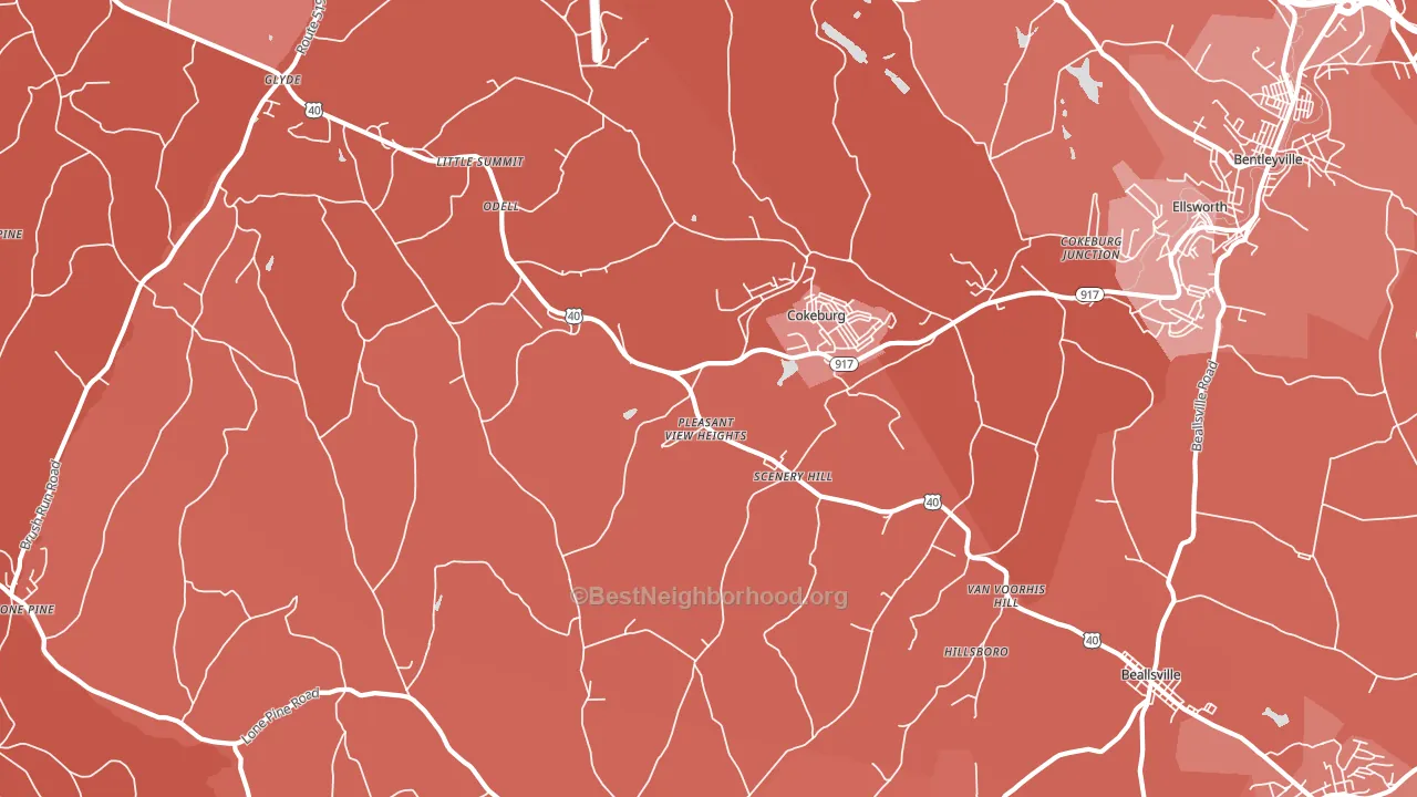 Scenery Hill, PA block-group political-lean map
