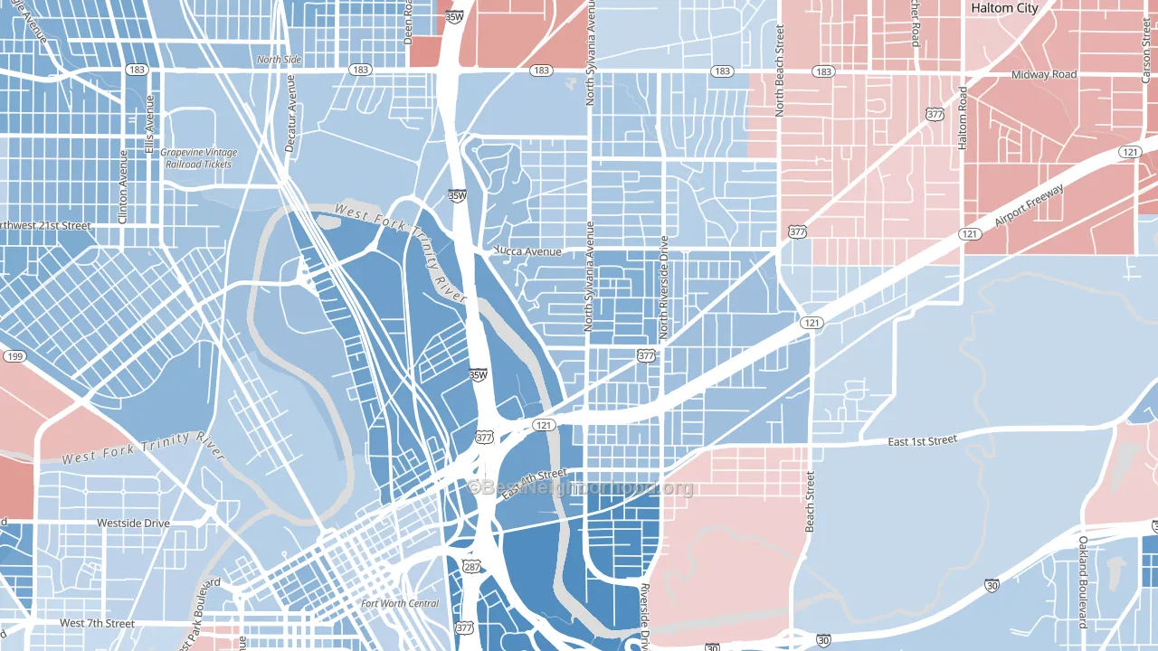 Scenic Bluff, Fort Worth, TX block-group political-lean map