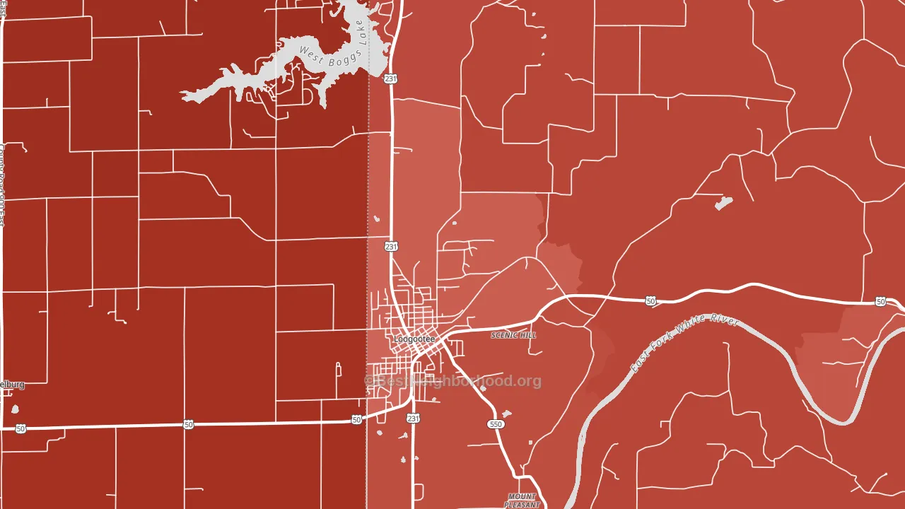 Scenic Hill, IN block-group political-lean map