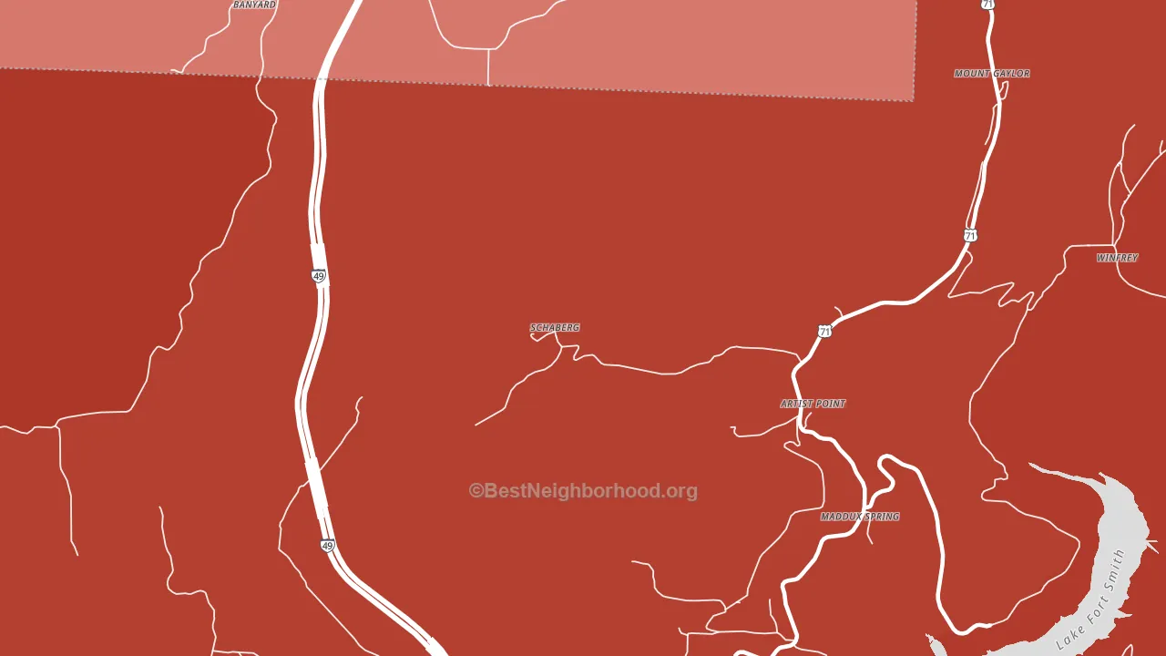 Schaberg, AR block-group political-lean map