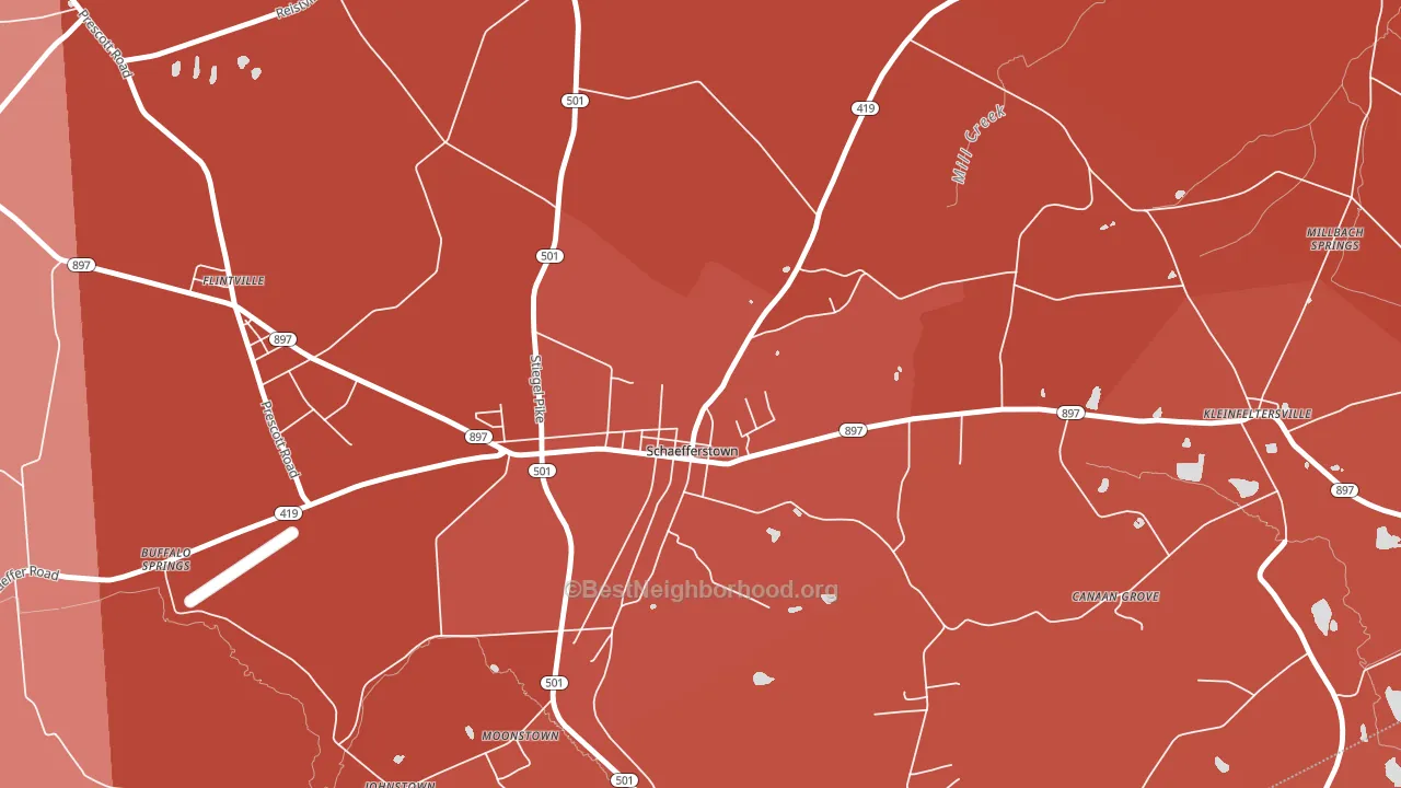 Schaefferstown, PA block-group political-lean map