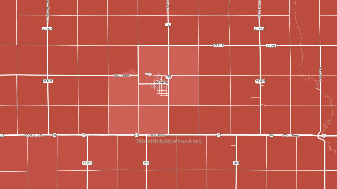 Schaller, IA block-group political-lean map