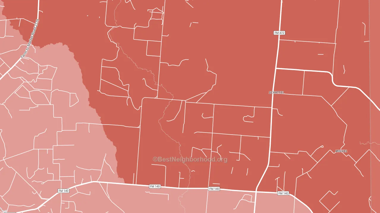 Schattel, TX block-group political-lean map