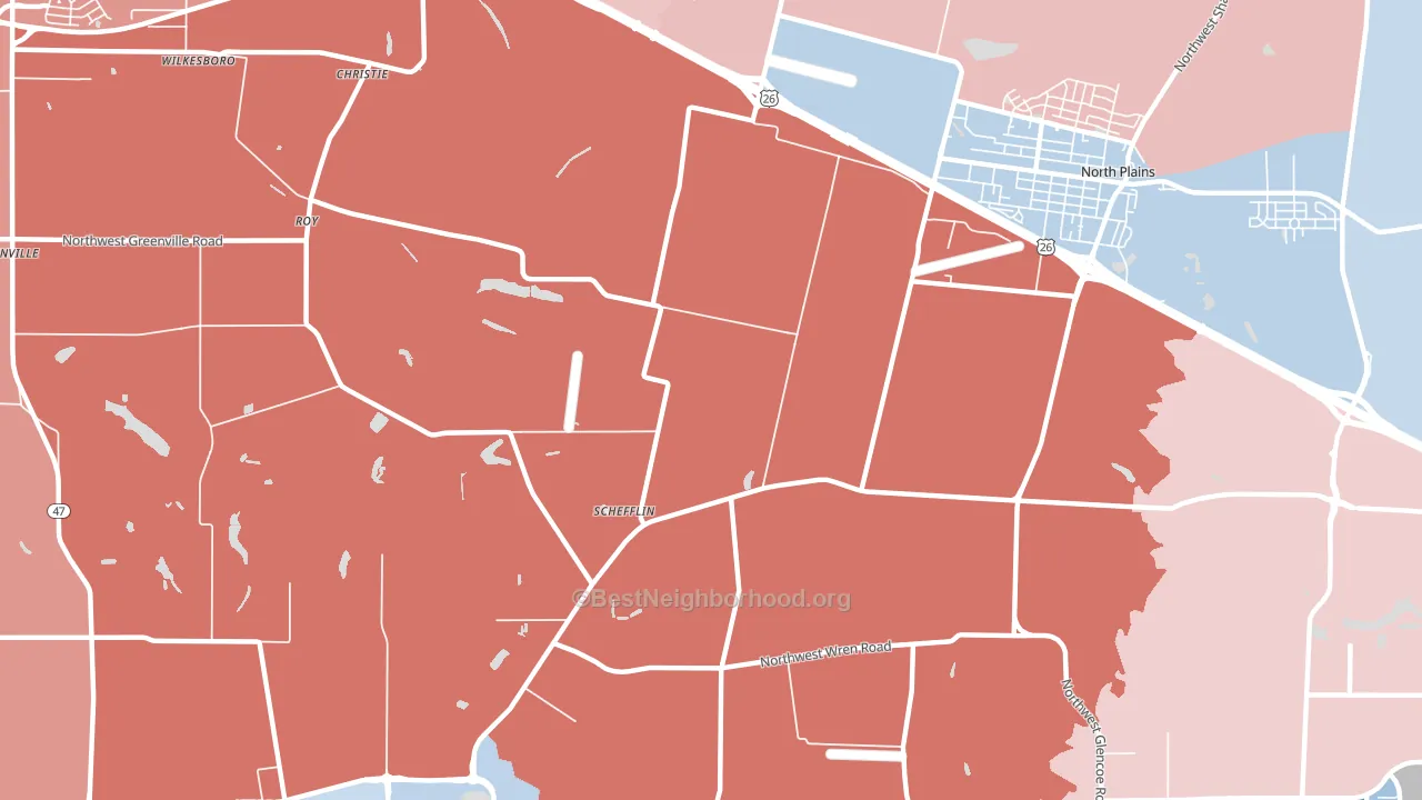 Schefflin, OR block-group political-lean map