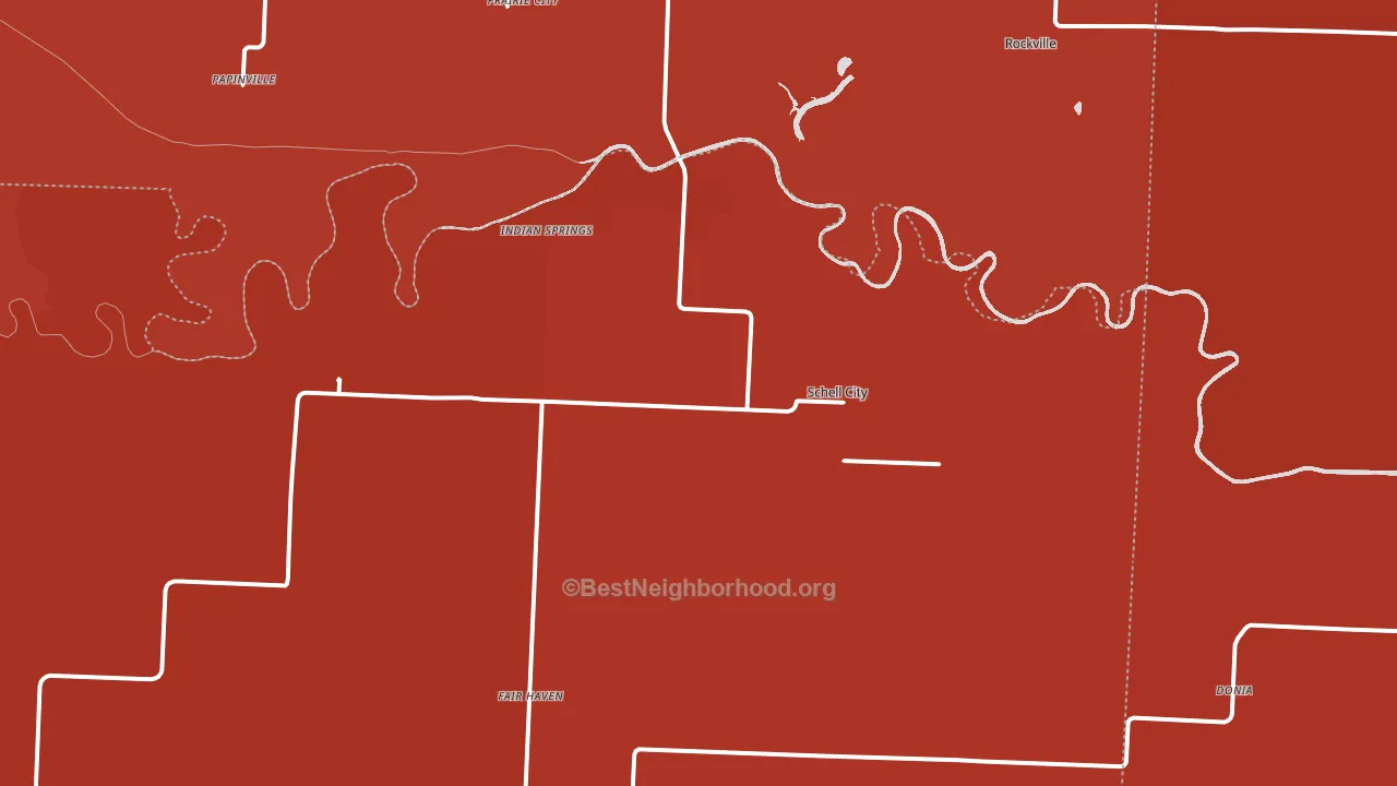 Schell City, MO block-group political-lean map