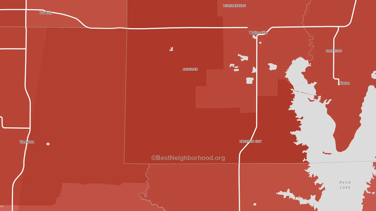 Scheller, IL block-group political-lean map