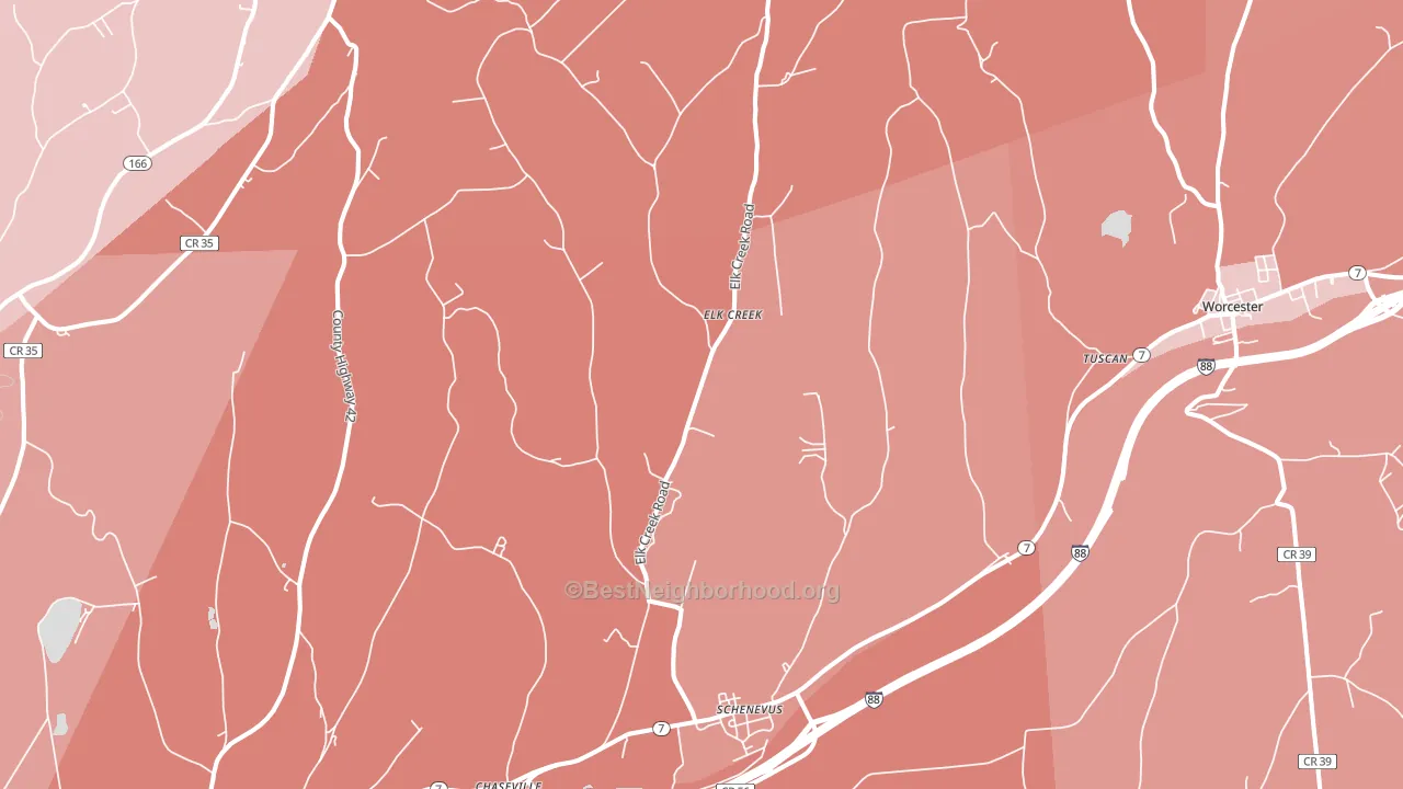 Schenevus, NY block-group political-lean map