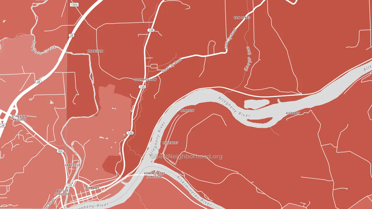 Schenley, PA block-group political-lean map