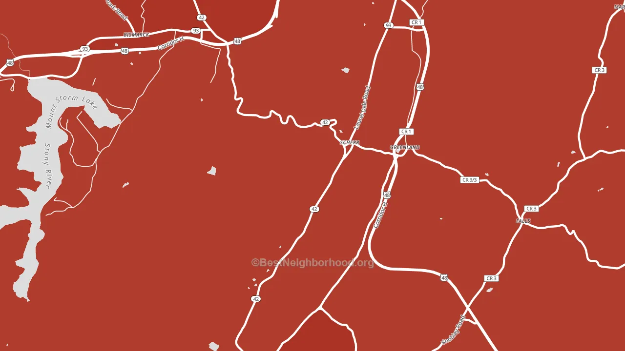 Scherr, WV block-group political-lean map