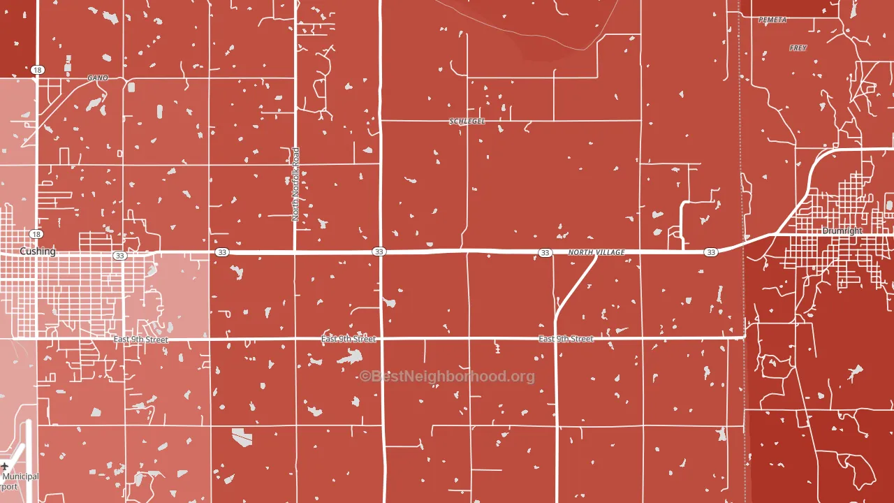 Schlegel, OK block-group political-lean map