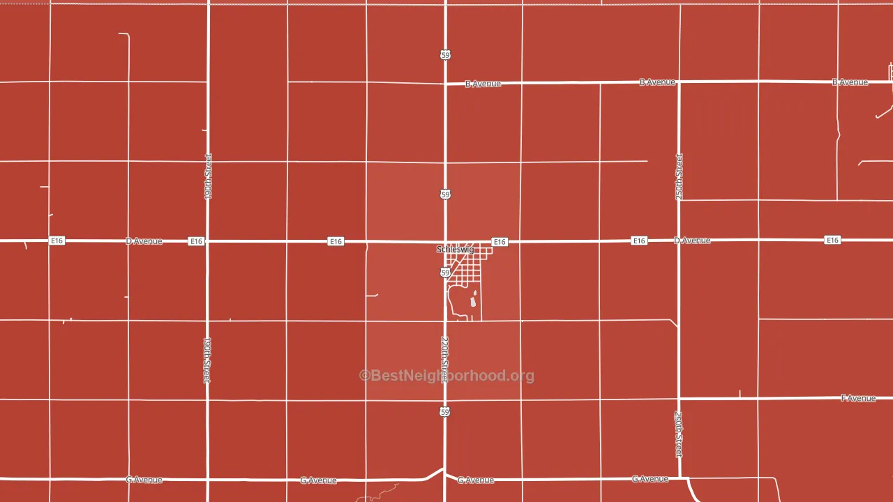 Schleswig, IA block-group political-lean map