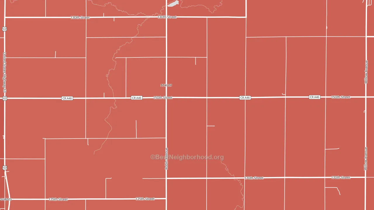 Schley, IA block-group political-lean map