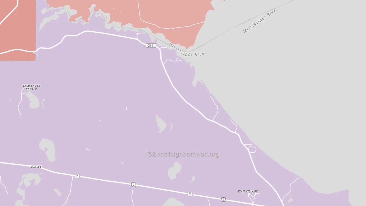 Schley, MN block-group political-lean map