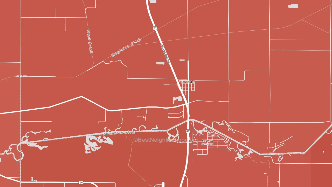 Schneider, IN block-group political-lean map