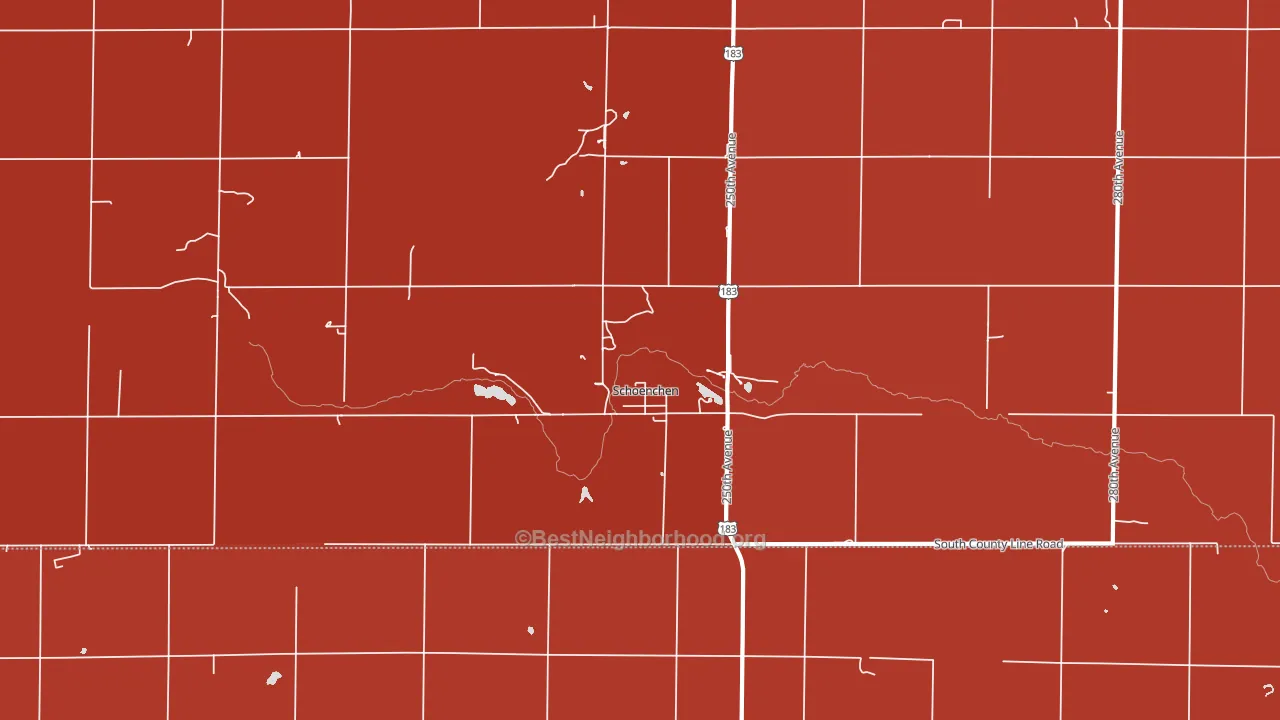 Schoenchen, KS block-group political-lean map