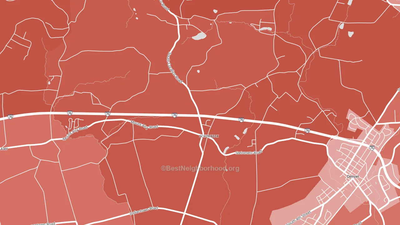 Schoeneck, PA block-group political-lean map