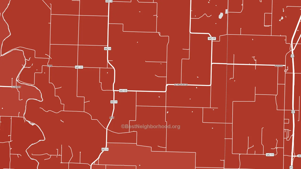 Schofield, MO block-group political-lean map