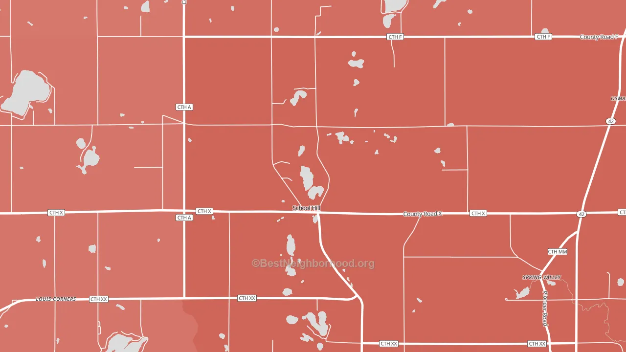 School Hill, WI block-group political-lean map