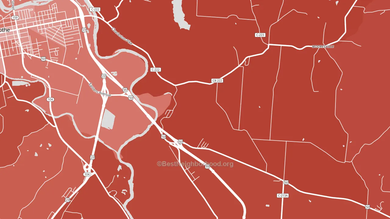 Schrader, OH block-group political-lean map