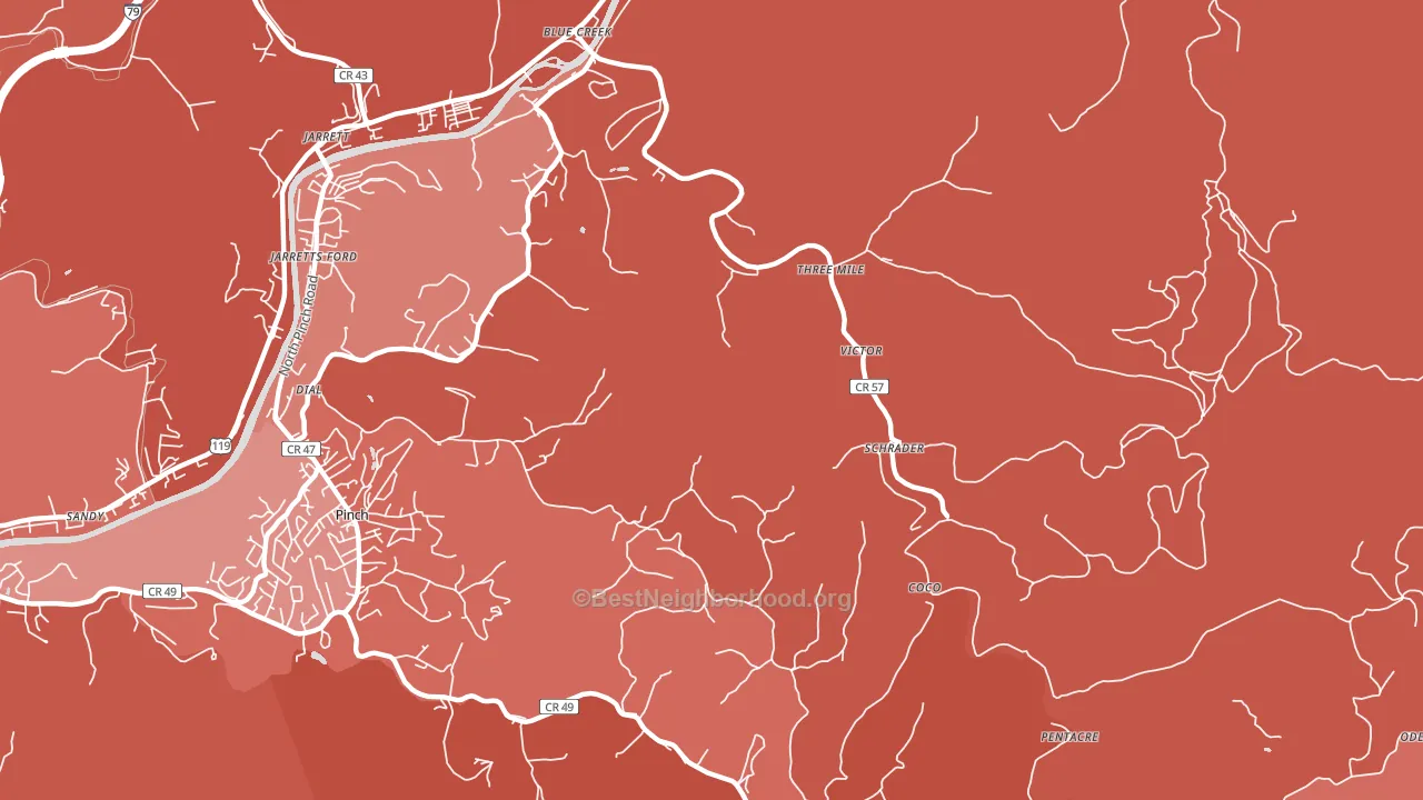 Schrader, WV block-group political-lean map