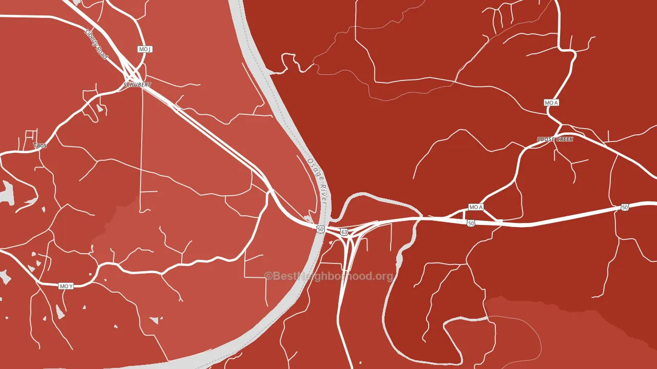 Schubert, MO block-group political-lean map