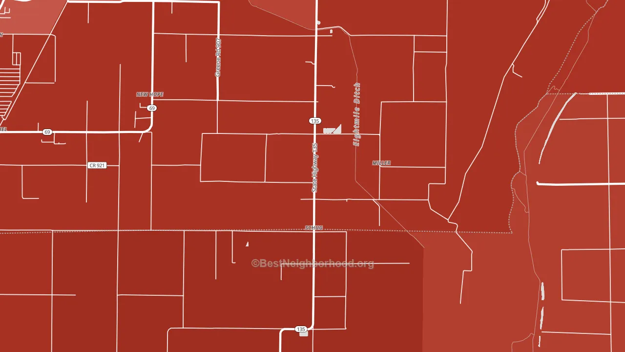 Schug, AR block-group political-lean map