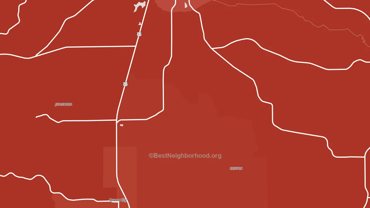 Schuyler County, MO block-group political-lean map