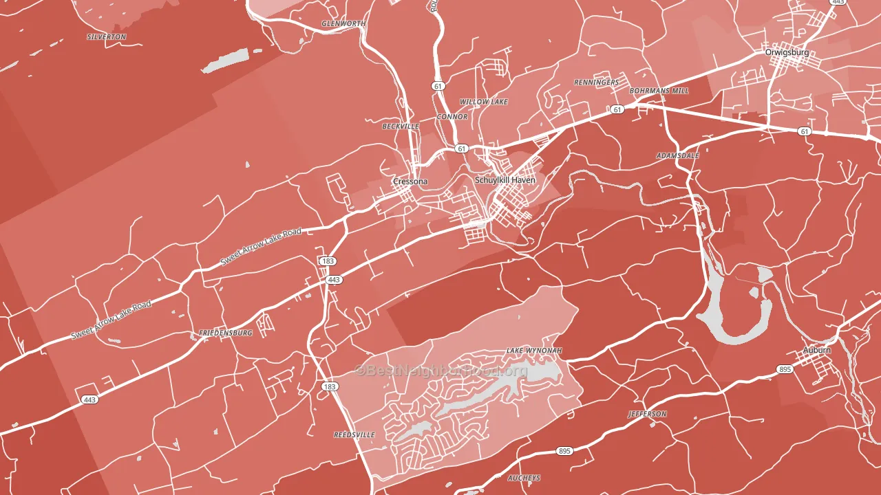 Schuylkill Haven, PA block-group political-lean map