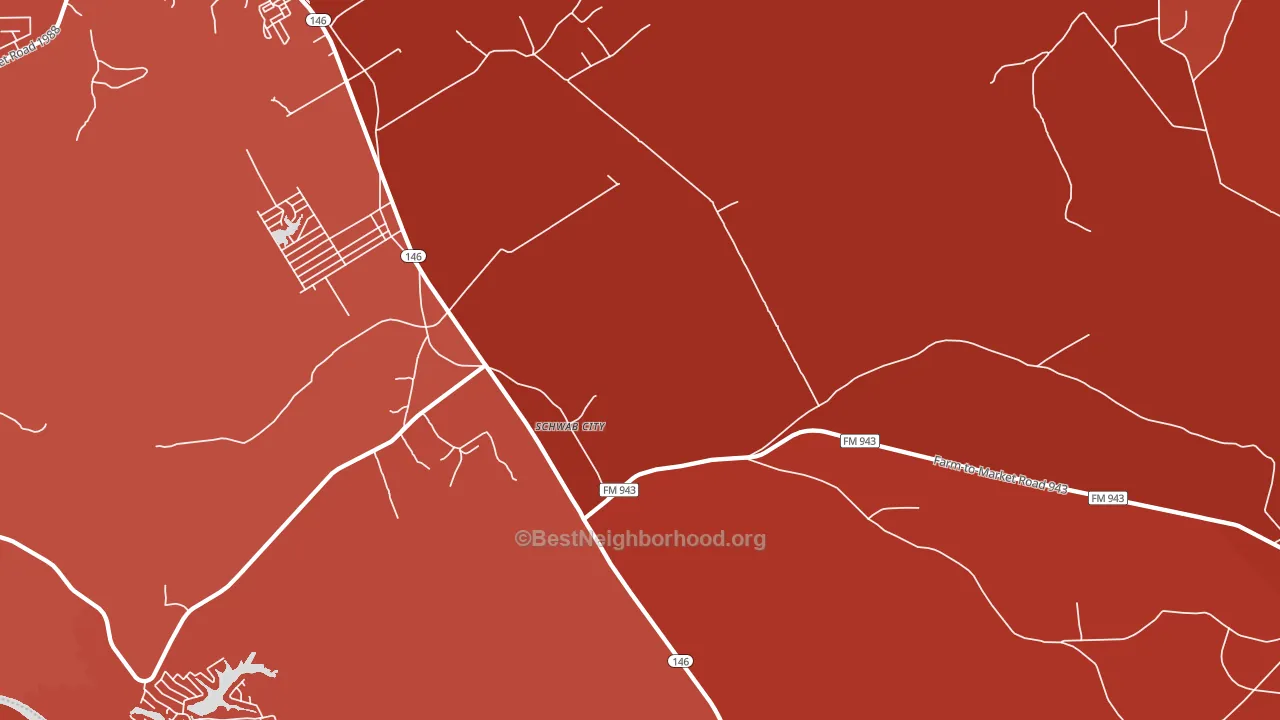 Schwab City, TX block-group political-lean map