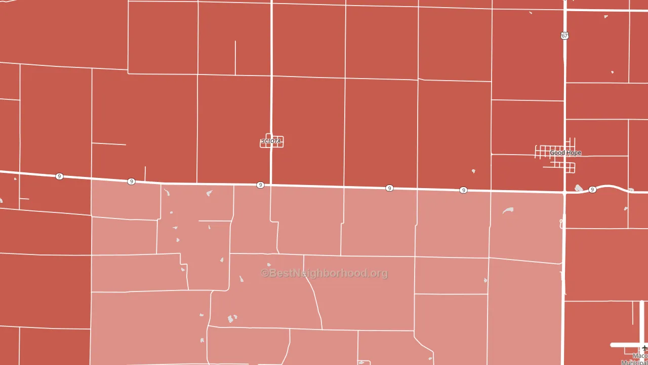 Sciota, IL block-group political-lean map