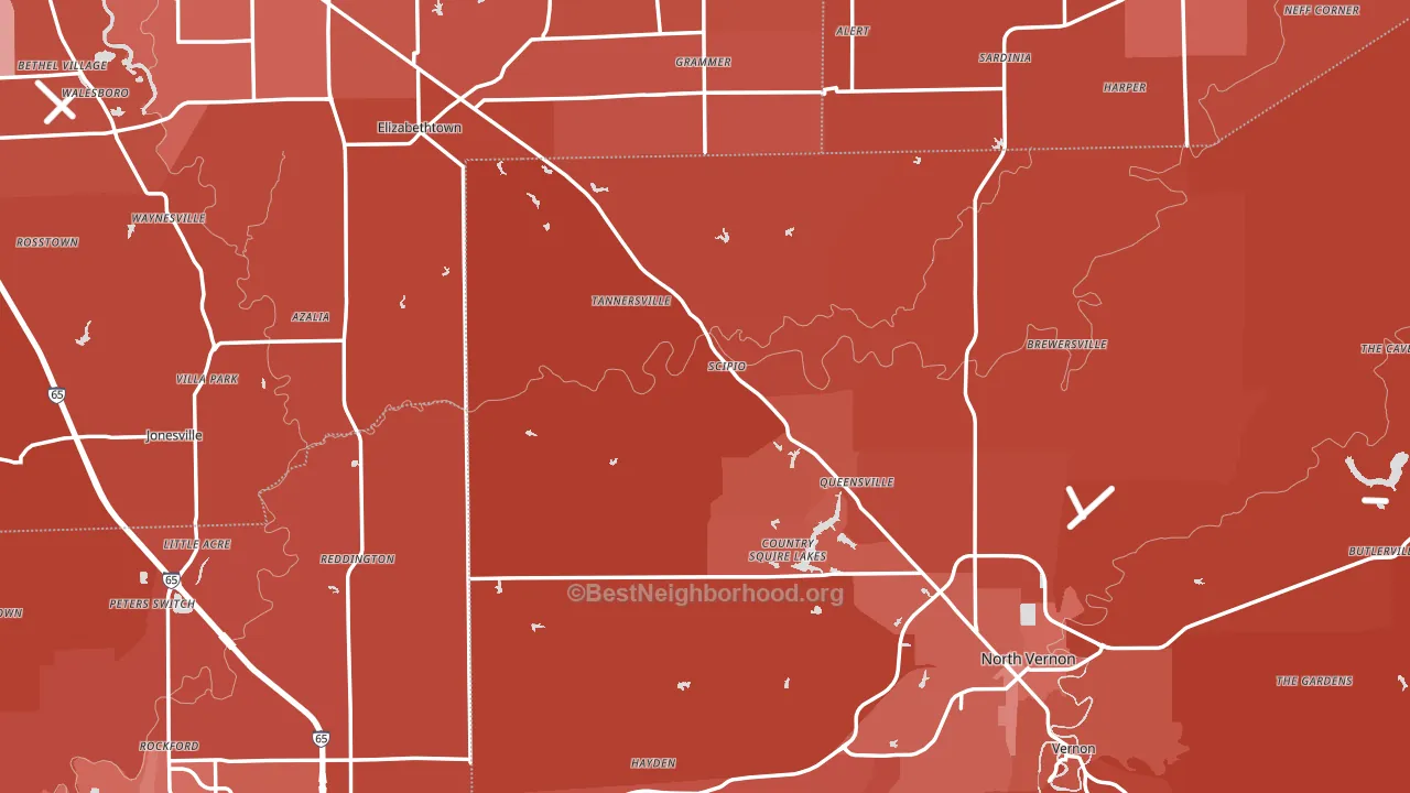 Scipio, IN block-group political-lean map