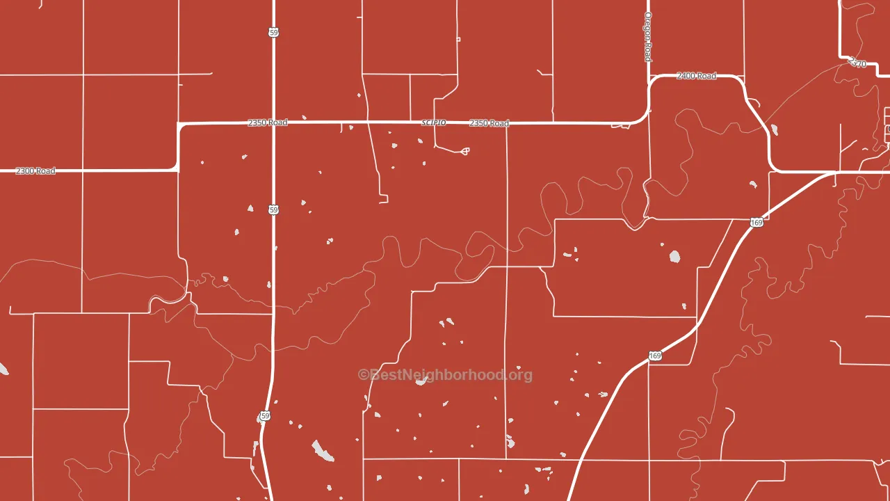Scipio, KS block-group political-lean map