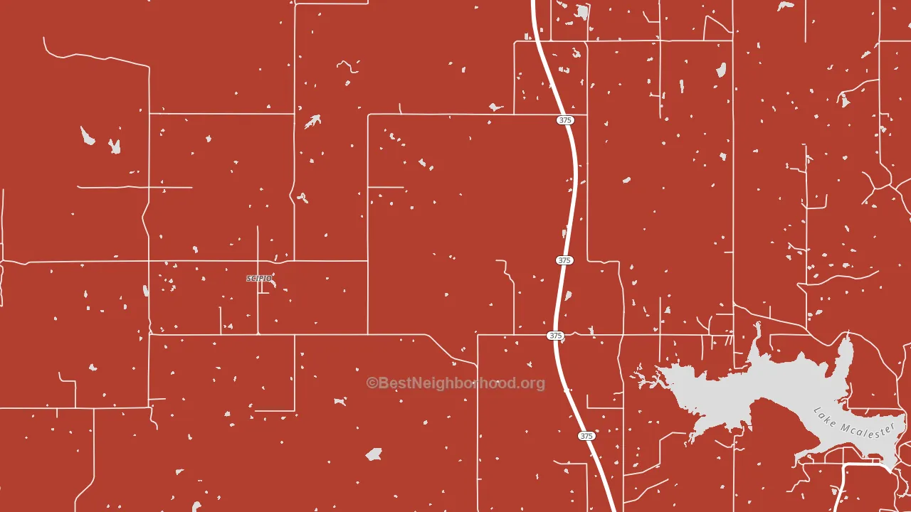 Scipio, OK block-group political-lean map