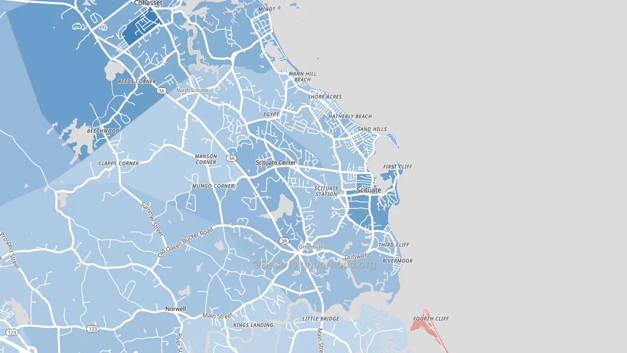 Scituate, MA block-group political-lean map
