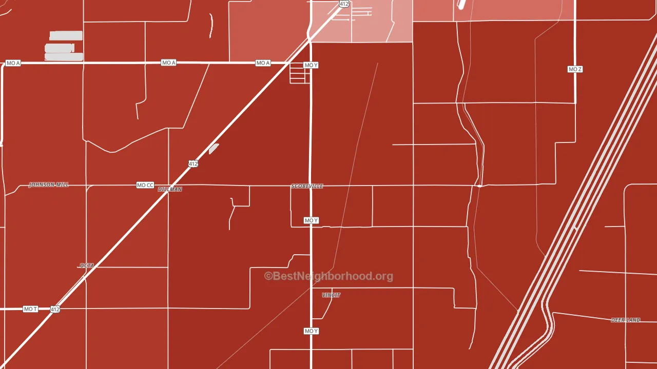 Scobeville, MO block-group political-lean map
